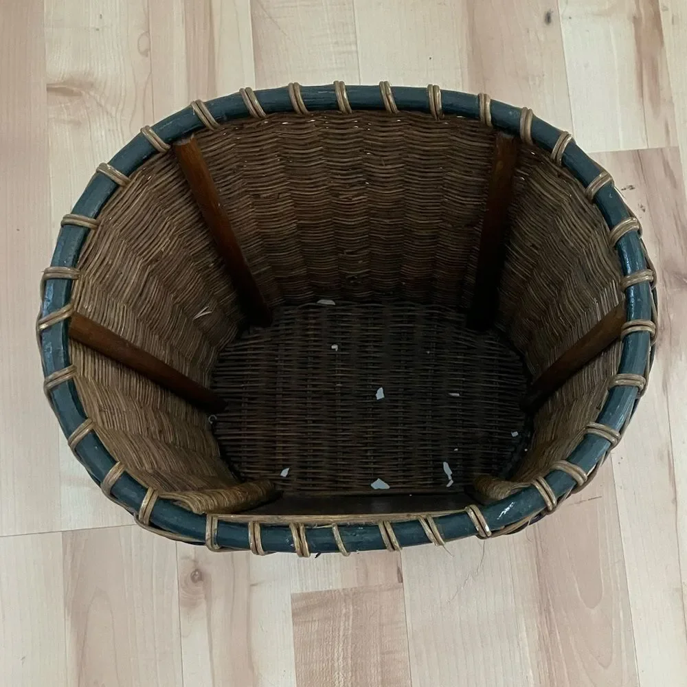 Wicker Basket Trash Basket
